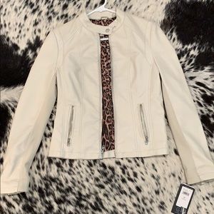 Brand new with tags white leather jacket